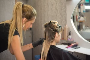 lady doing hair botox